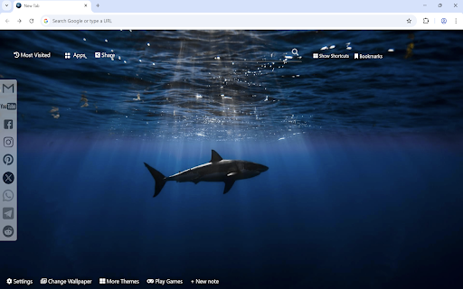 Shark Wallpaper :: Shark wallpaper turn new tab to custom HD Shark background. Shark wallpaper background themes for fans.