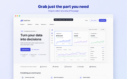 FullShot - Full Page Screenshot & Scrolling Screen Capture Tool :: Full-page, scrolling, visible & region screenshots — then annotate with arrows, blur, text & crop. 100% local. PNG/JPG/PDF.