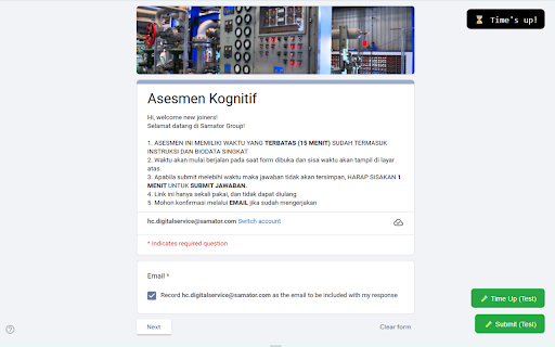 Google Form Timer :: Adds a floating timer and auto-submits Google Forms.