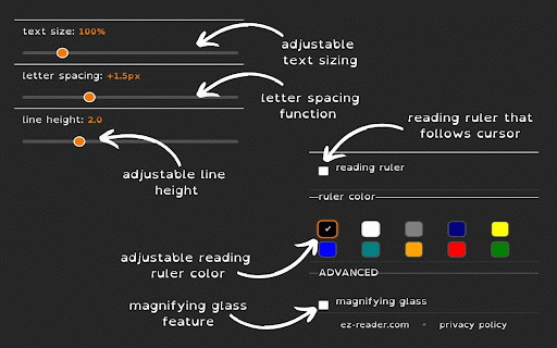 EZ Reader :: Simple font and text controls for better reading accessibility