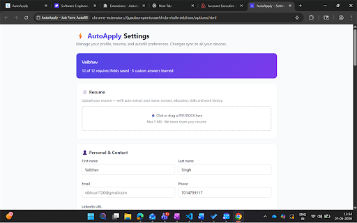 ApplyRight – Job Form Autofill :: AI That Finds Jobs Meant For You. ApplyRight fills name, contact, work history and common questions from your resume in one click.