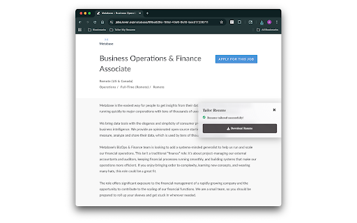 Tailor My Resume :: Tailor My Resume - Instantly optimize your resume to showcase the best version of yourself for each job application.