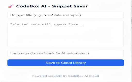 CodeBox-AI-Snippet-Saver :: Save code snippets from any webpage to your personal cloud library