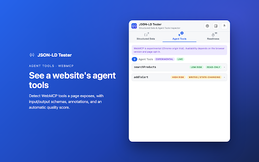 JSON-LD Tester – Structured Data & Agent Tools Inspector :: Inspect and test JSON-LD, Schema.org data and agent tools on any website.