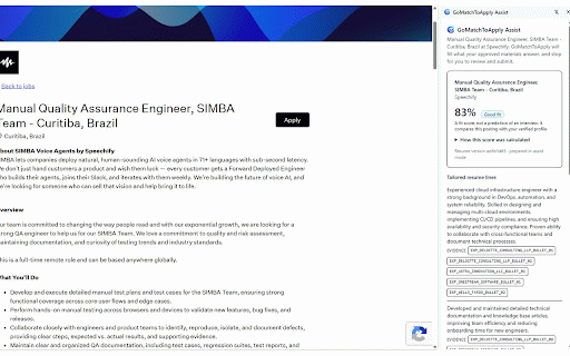 GoMatchToApply Assist :: Fills supported employer application forms from your verified GoMatchToApply profile. Submits only with your standing permission.