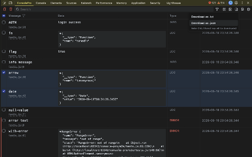 Console Pro :: An enhanced console with better log visibility and effortless filtering, searching, and downloading of logs.