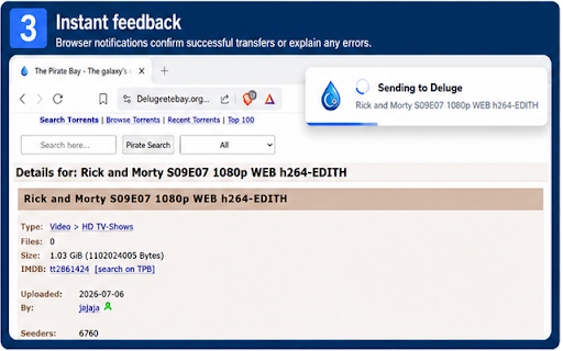 Deluge Connect :: Send torrent and magnet links directly to your Deluge server.