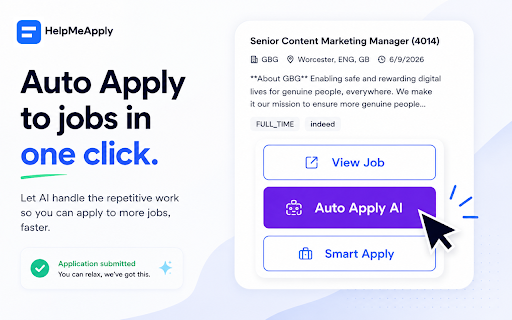 HelpMeApply - Auto Apply for Jobs, AI Job Search & Application Assistant :: Auto apply to jobs, find AI-matched opportunities, complete applications faster and spend less time job hunting with HelpMeApply.