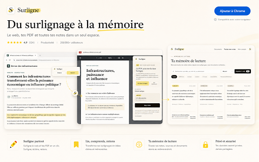 Surligne - Éclaire et retiens ce que tu lis :: Surligne un passage sur n'importe quel site : explication instantanée et note enregistrée dans ta mémoire de lecture.