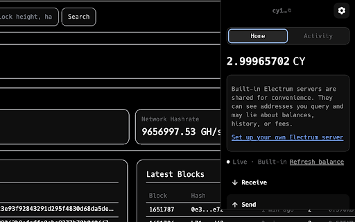 Cykuza Wallet :: Non-custodial Cyberyen wallet. Keys never leave your device. Encrypted vault ciphertext only — no telemetry, no cloud.