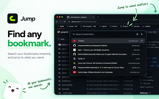 Jump :: Jump between open tabs with a fast, keyboard-first command palette.