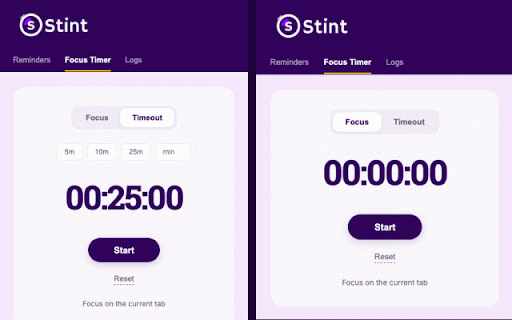 Stint | Focus. Remind. Recover. :: Boost productivity with Stint. Integrated focus timers, task reminders, and automated break schedules.