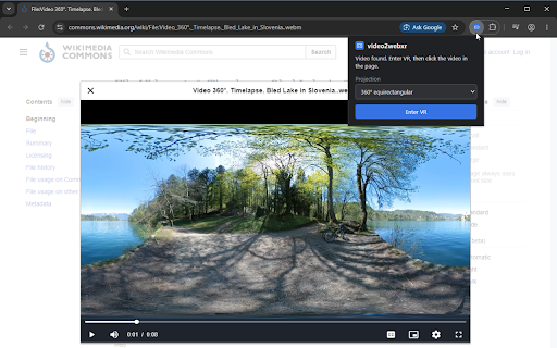 video2webxr :: Watch YouTube 360°/VR180 videos and videos on other sites in your PC VR headset via WebXR