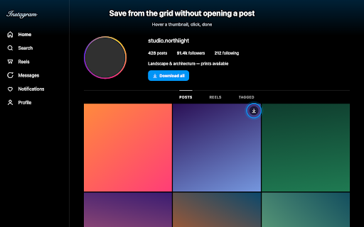 Grabowl — Instagram Video Downloader: Reels, Story, Photo & Carousel :: Save Instagram photos, videos, reels, carousels and stories at original quality. Free, no account, no limits.