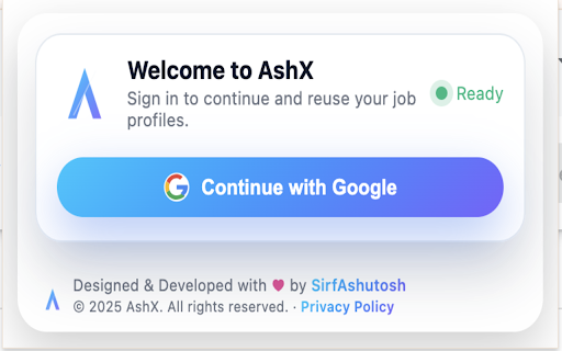 AshX Job Apply Bot :: AshX bot that autofills job application forms using saved profiles.
