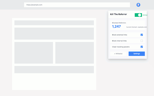 Kill The Referrer :: Removes HTTP referrer information when clicking on links and cleans tracking parameters from URLs