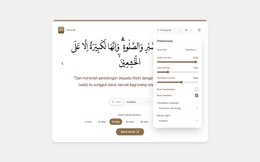 Khatm: Block web with Quran :: A mindful site blocker replacing distractions with Quranic verses.
