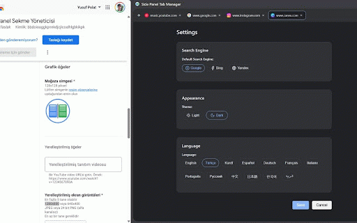 Yan Panel Sekme Yöneticisi :: Daha iyi çoklu görev için sekmeleri Chrome'un yan panelinde açın