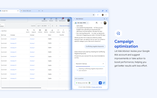 Ask Advisor by Google :: Supercharge your Google Ads strategy with Ask Advisor (formerly Marketing Advisor), an AI agent inside your Chrome browser.