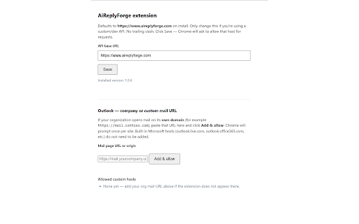 AiReplyForge :: Polished AI email for Gmail, Yahoo Mail, Outlook (web) (customize company mail url in Options) and LinkedIn.