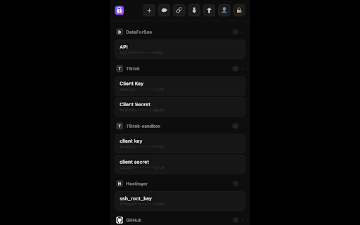 API Locker :: Store, organize & auto-suggest API keys in Chrome. AES-256 encrypted. Smart site detection. Your keys never leave your device.