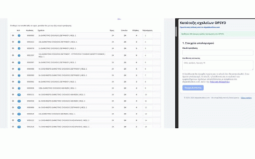 OPSID School Reorder Assistant :: The ekpaideutikos.com assistant for calculating and reordering Greek OPSYD schools by official registry code.