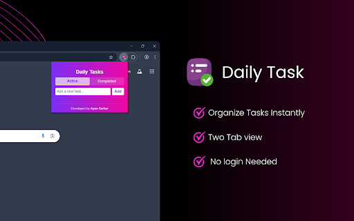 Daily Tasks :: A simple Chrome Daily Tasks extension with local storage support