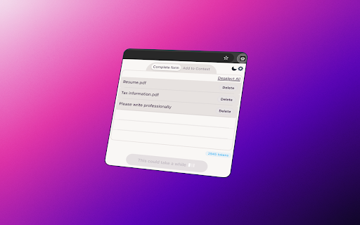 Subfilly :: Intelligently complete forms and input fields using user provided context documents with AI assistance.