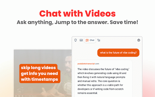 YouTube To Transcript: AI Summarizer & Chat :: Get instant YouTube transcripts with AI summaries, insights, and chat features. Ideal for faster learning and note-taking.