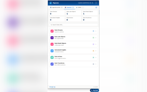 Org Lens :: Inspect Agentforce agents, Data Cloud objects, and CRM Analytics assets directly from your Salesforce org.