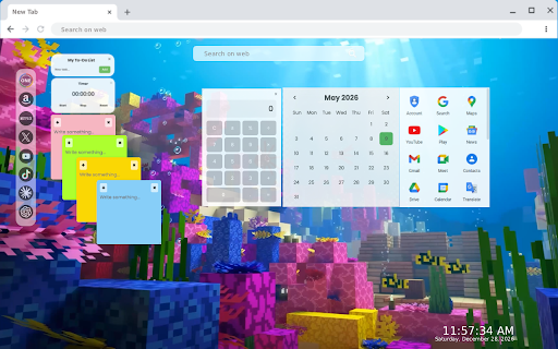Minecraft Aquarium Live Wallpaper :: Dive into the vibrant world of Minecraft with this immersive HD aquarium live wallpaper for your new tab experience.