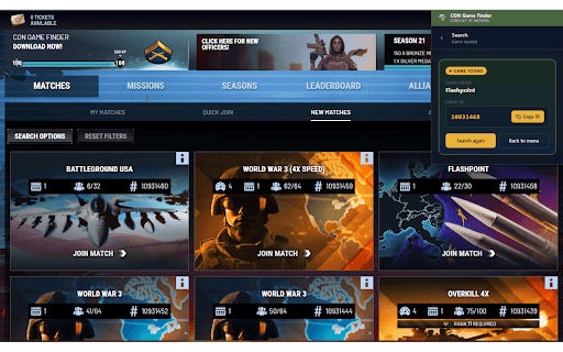 Conflict Of Nations Game Finder :: This conflict of nations game finder notifies you when a new game is created.