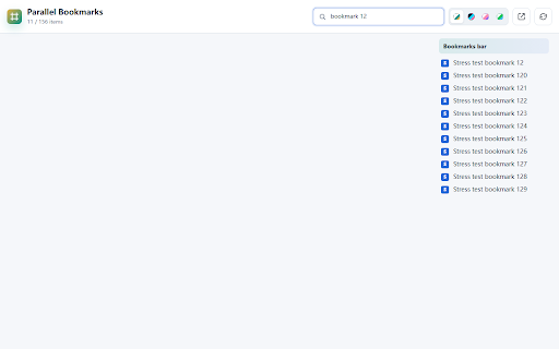 Parallel Bookmarks View :: Display bookmark bar items in adaptive columns for faster browsing and search.