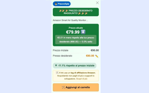 Amazon - PrezzoSpia :: Il tuo radar prezzi su Amazon: watchlist, soglie e alert
