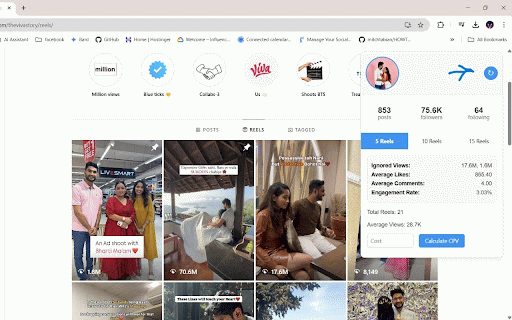 T-Analytics – Instagram Profile Analyzer :: Analyze Instagram profiles instantly: engagement rate, reel views, CPV, likes & comments — all for free, right on Instagram.