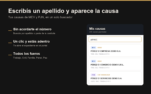 VILEX — Expedientes sin vueltas :: Buscá tus causas de MEV y PJN, mirá las novedades y descargá el expediente completo en un solo PDF.