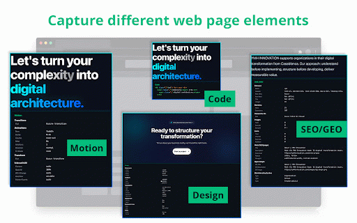 PageLens — Screenshot & Web Inspector :: Full page, zone, element screenshots + code/design/SEO inspector. Local only, no data sent.