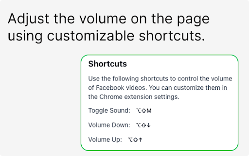 Audio and video fixes for Facebook :: Extension allows Facebook to 'remember' video volume level.