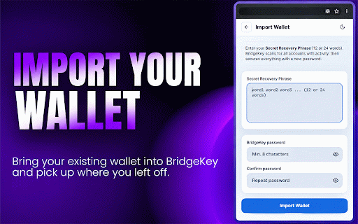 BridgeKey :: Multi chain crypto wallet for 95+ EVM compatible chains.