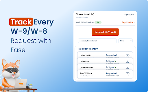 TaxBandits W-9/W-8 Manager :: Request your vendors to securely complete, e-sign, and submit W-9 forms online.