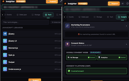 Insighter Debugger - GTM, GA4, Meta Pixel, Google Ads & TikTok :: Debug GTM, GA4, Google Ads, Meta & TikTok pixels. DataLayer viewer, consent mode checker, cookie manager + 200+ tech detection.