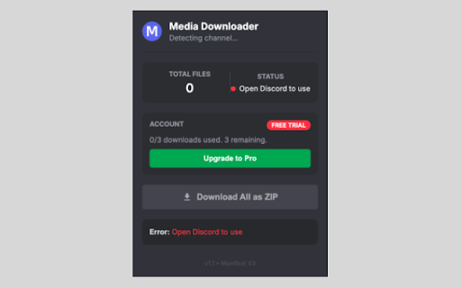 Discord Media Downloader :: Download all media files (images, videos, and other attachments) from the currently selected Discord channel