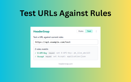 HeaderSnap :: Inspect and modify HTTP request headers per URL pattern. Clean ModHeader replacement.