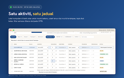 PAJSK Helper - davinhub :: Isi skor PAJSK di SPPB dengan lebih pantas melalui panel sisi, import Excel, semakan awal dan pengesahan selepas simpan.