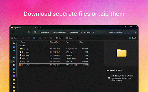 Suno Manager :: Bulk download/export your songs, stems, uploads, remasters, covers, workspaces and more with a couple clicks automatically.