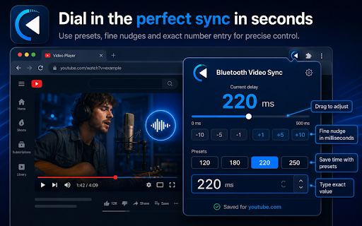 Bluetooth Video Sync :: Delay HTML5 video frames to match Bluetooth headphone latency.