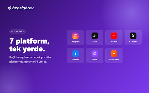 HepsiGörev :: Bağlı sosyal hesaplarına uygun HepsiGörev görevlerini tarayıcından bul, tek tıkla tamamla, kanıtını gönder ve bakiye kazan.