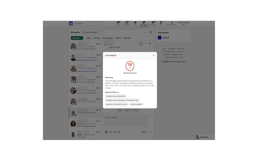 ScamSniff – Smart Scam Chat Detector :: AI-powered scam detection for Facebook, LinkedIn, and Telegram chats.