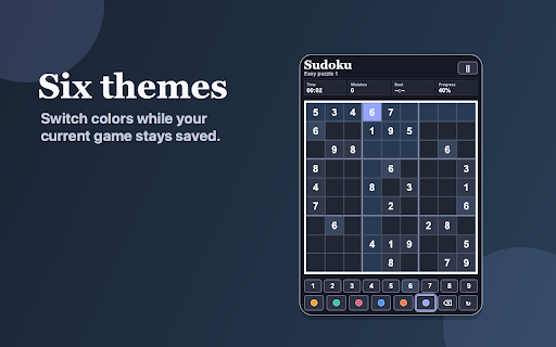 Sudoku :: A colorful Sudoku game with themes and offline play.