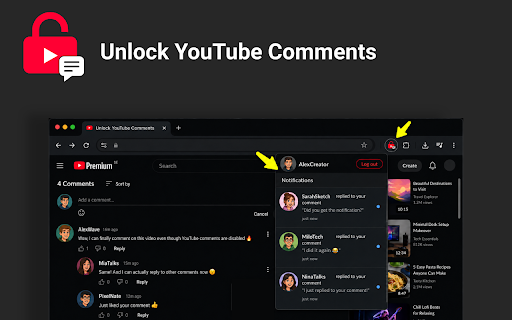 Unlock YouTube Comments :: Read and post comments on YouTube videos where comments are disabled.